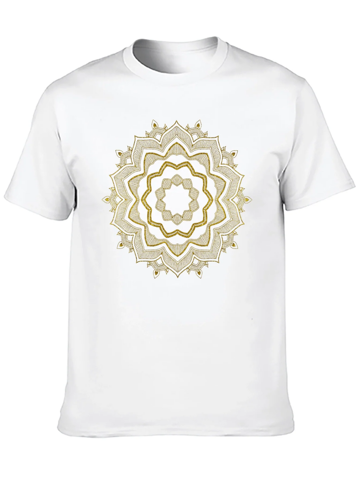Mens Black Tee with Golden Mandala Design product image 9