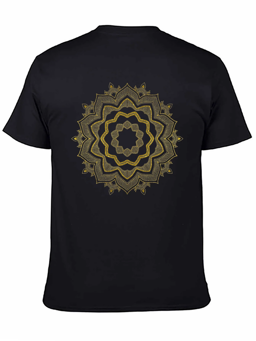 Mens Black Tee with Golden Mandala Design product image 4