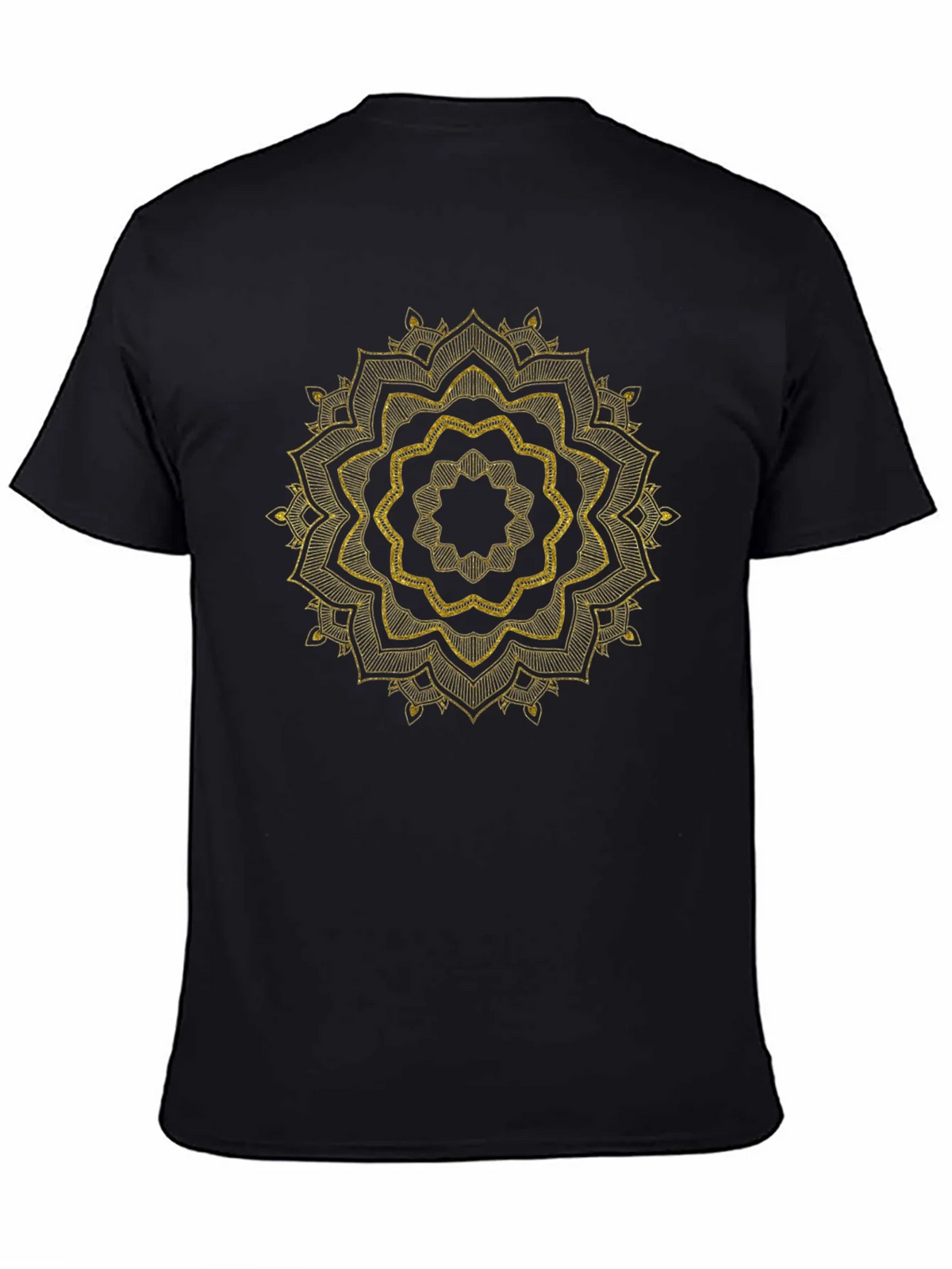 Mens Black Tee with Golden Mandala Design product image 4