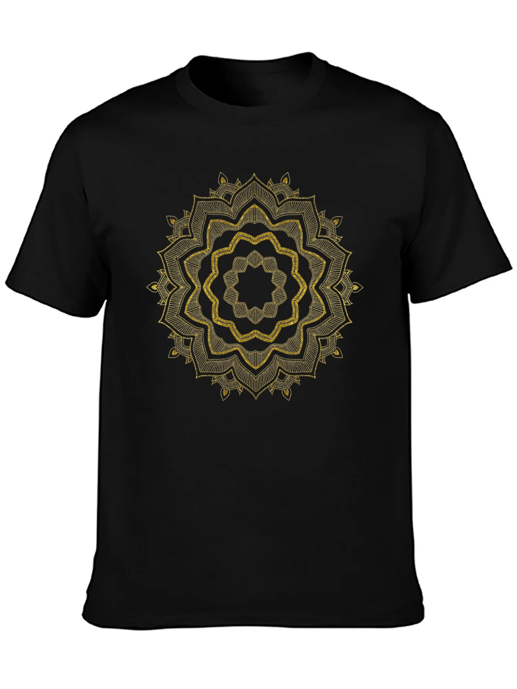 Mens Black Tee with Golden Mandala Design product image 3