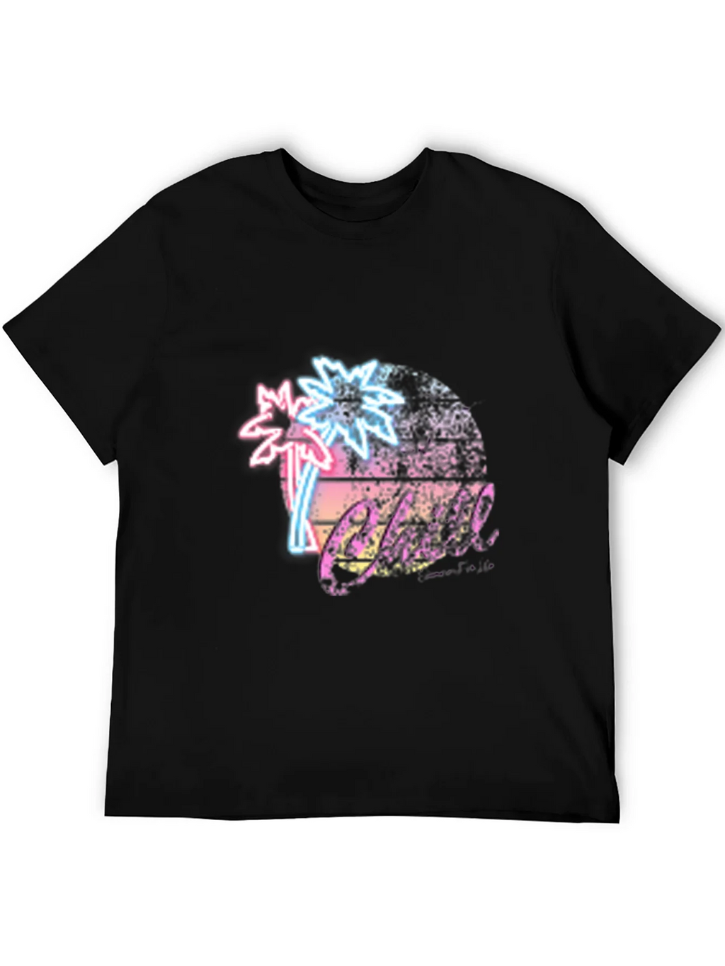 Retro Palm Tree T-Shirt Black Neon Design product image 8