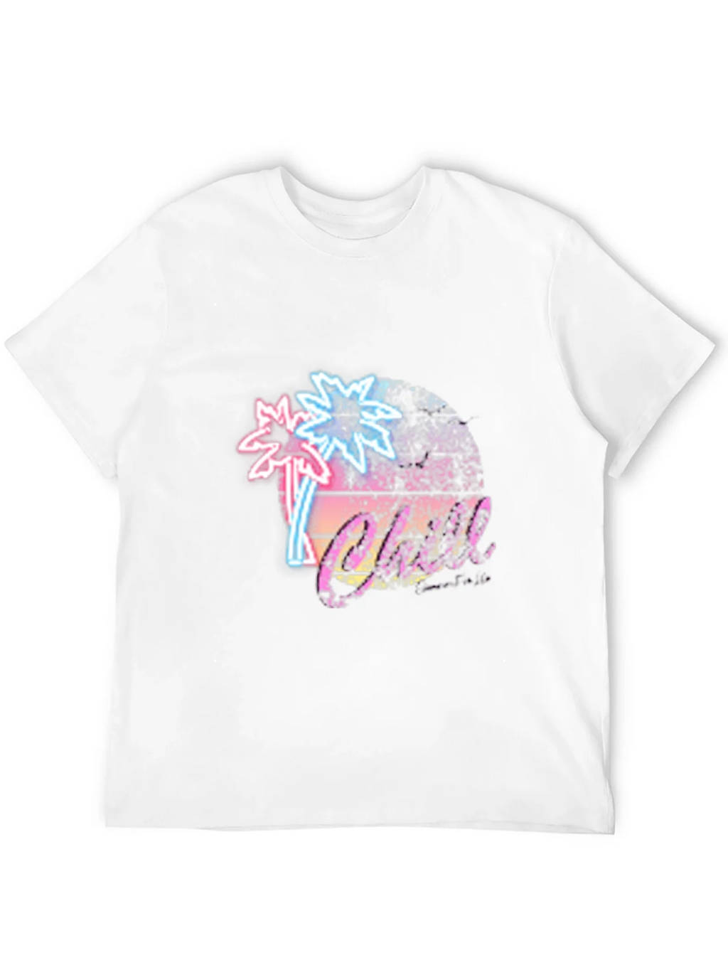 Retro Palm Tree T-Shirt Black Neon Design product image 3