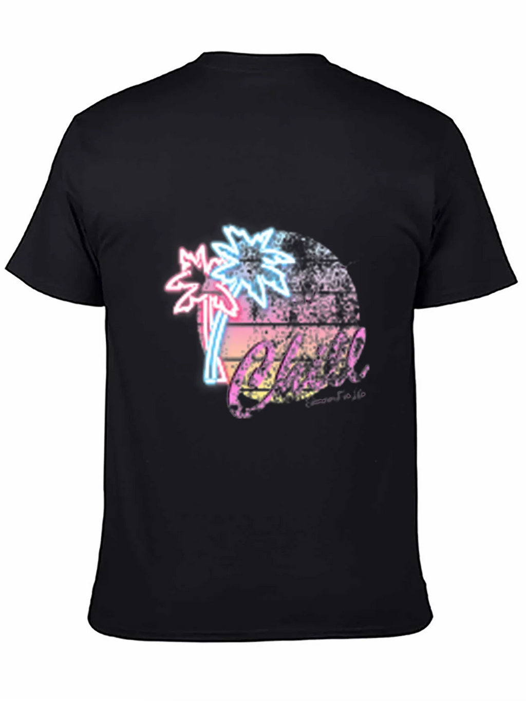 Retro Palm Tree T-Shirt Black Neon Design product image 7