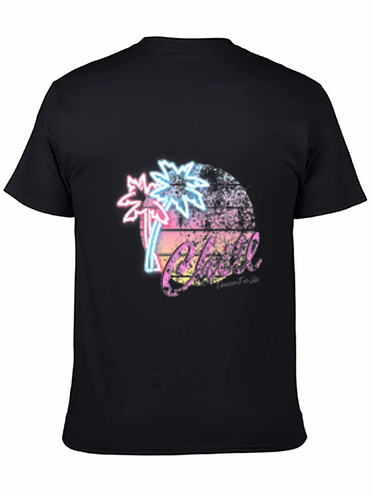 Retro Palm Tree T-Shirt Black Neon Design product image 7