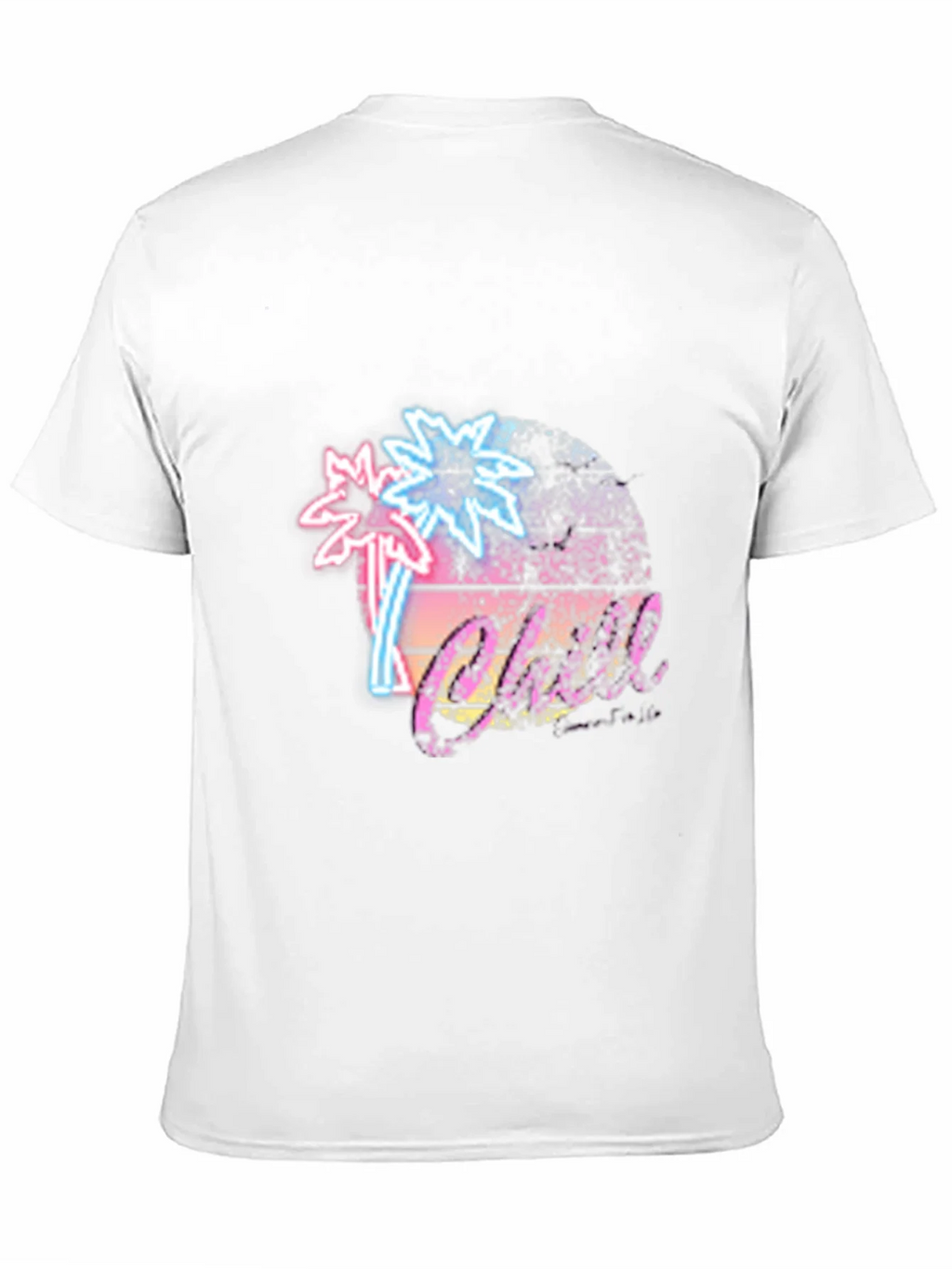 Retro Palm Tree T-Shirt Black Neon Design product image 2