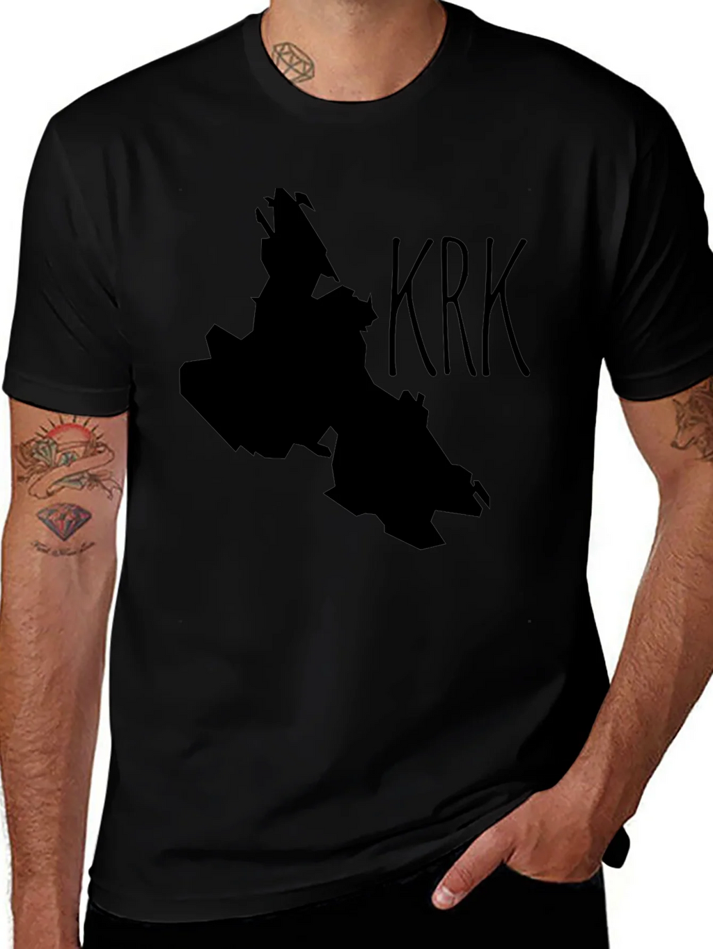 Krk Island Silhouette Black T-Shirt product image 1