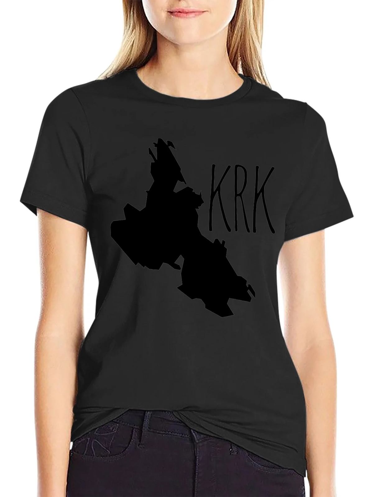 Krk Island Silhouette Black T-Shirt product image 2