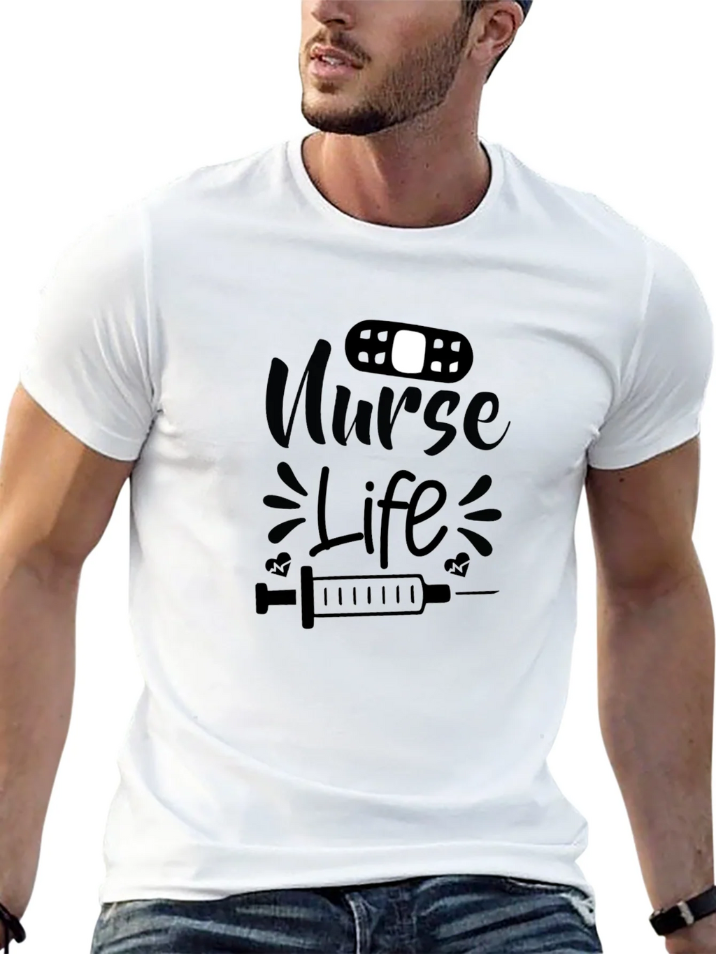 Nurse Life Graphic T-Shirt - Black Cotton Tee product image 12