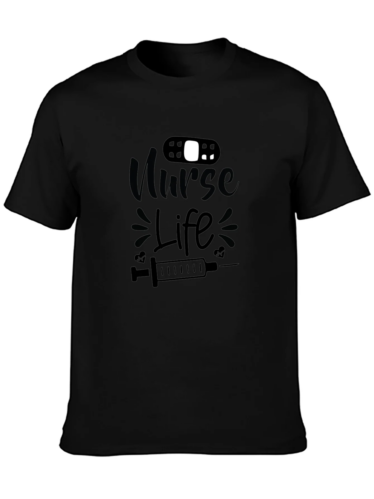 Nurse Life Graphic T-Shirt - Black Cotton Tee product image 3