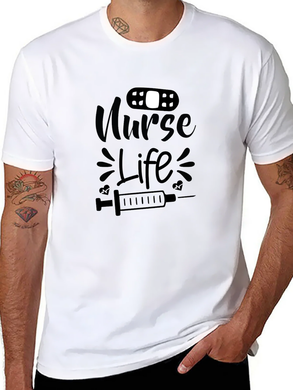 Nurse Life Graphic T-Shirt - Black Cotton Tee product image 7