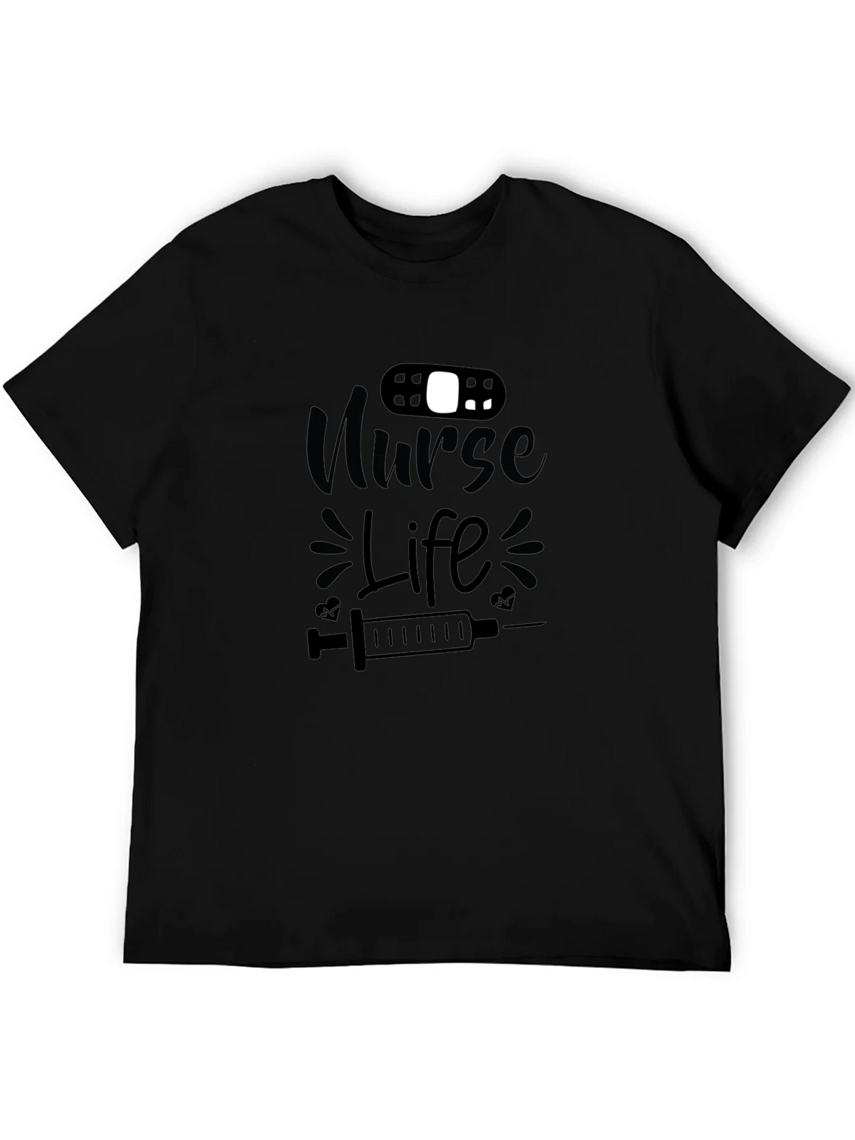 Nurse Life Graphic T-Shirt - Black Cotton Tee product image 5