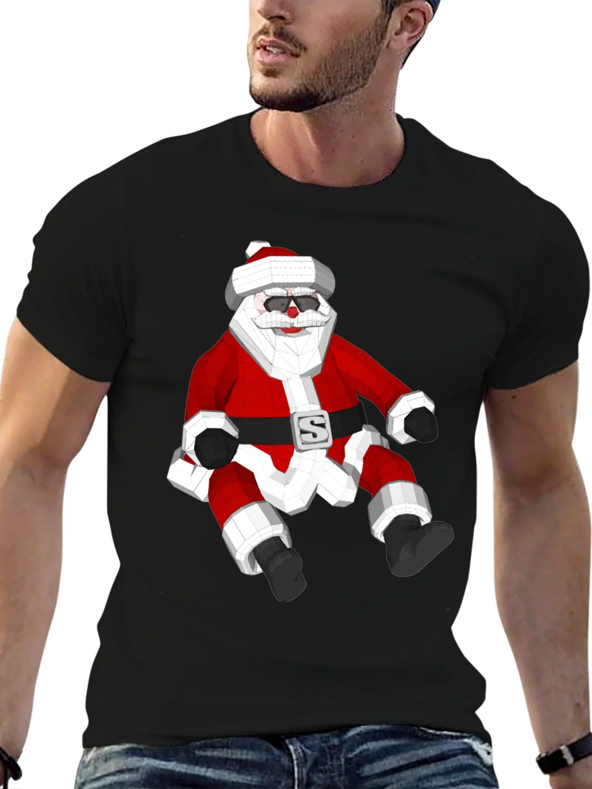 Geometric Santa T-Shirt - Holiday Style! product image 9