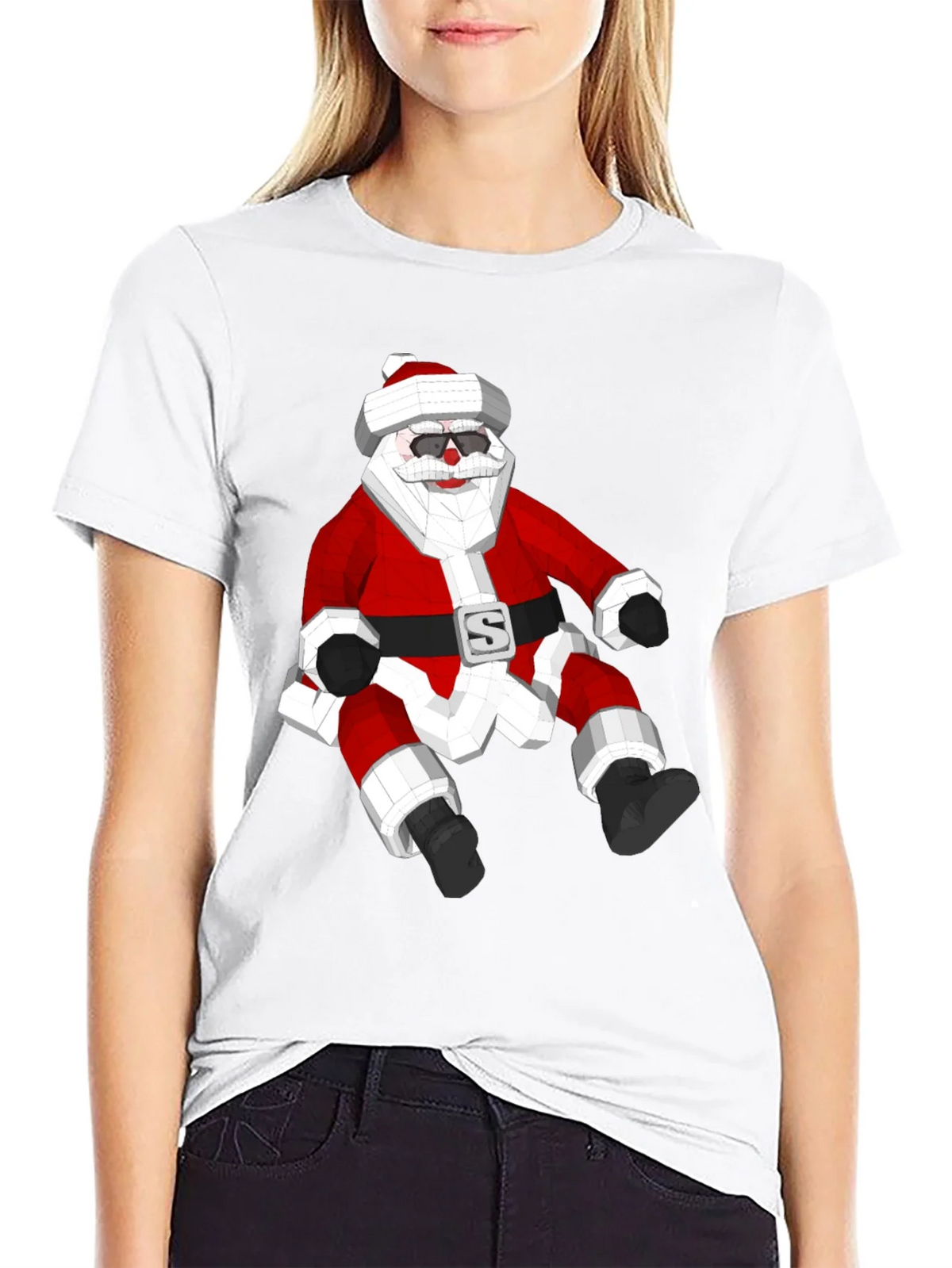 Geometric Santa T-Shirt - Holiday Style! product image 11