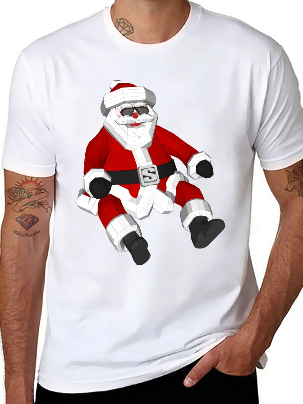 Geometric Santa T-Shirt - Holiday Style! product image 10
