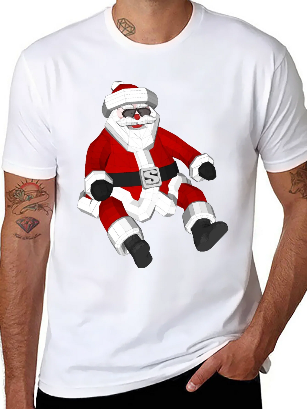 Geometric Santa T-Shirt - Holiday Style! product image 10