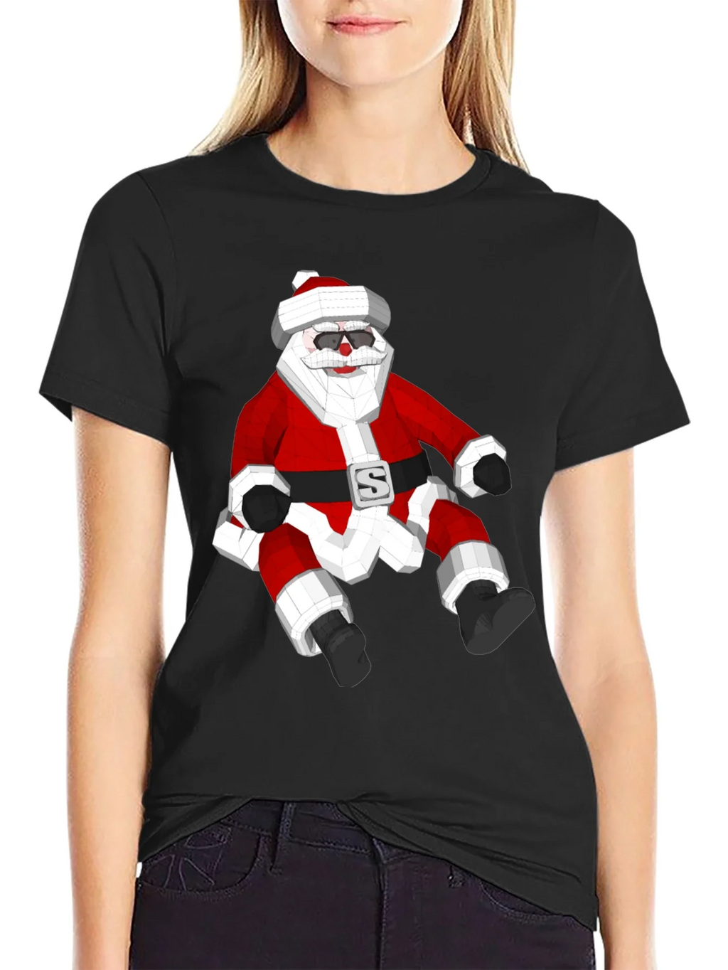 Geometric Santa T-Shirt - Holiday Style! product image 5