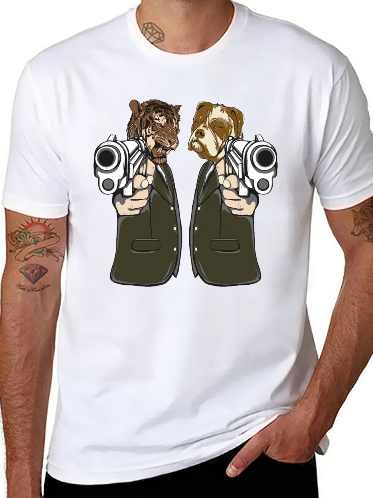 Gangster Animals Graphic Tee - Tiger & Dog product image 10