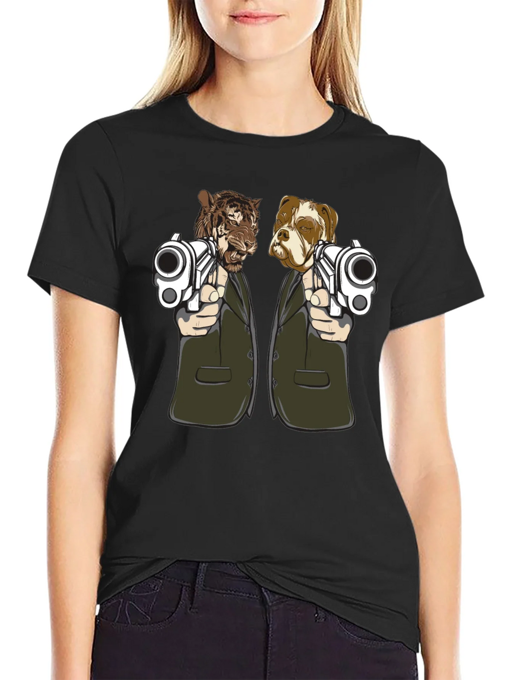 Gangster Animals Graphic Tee - Tiger & Dog product image 5