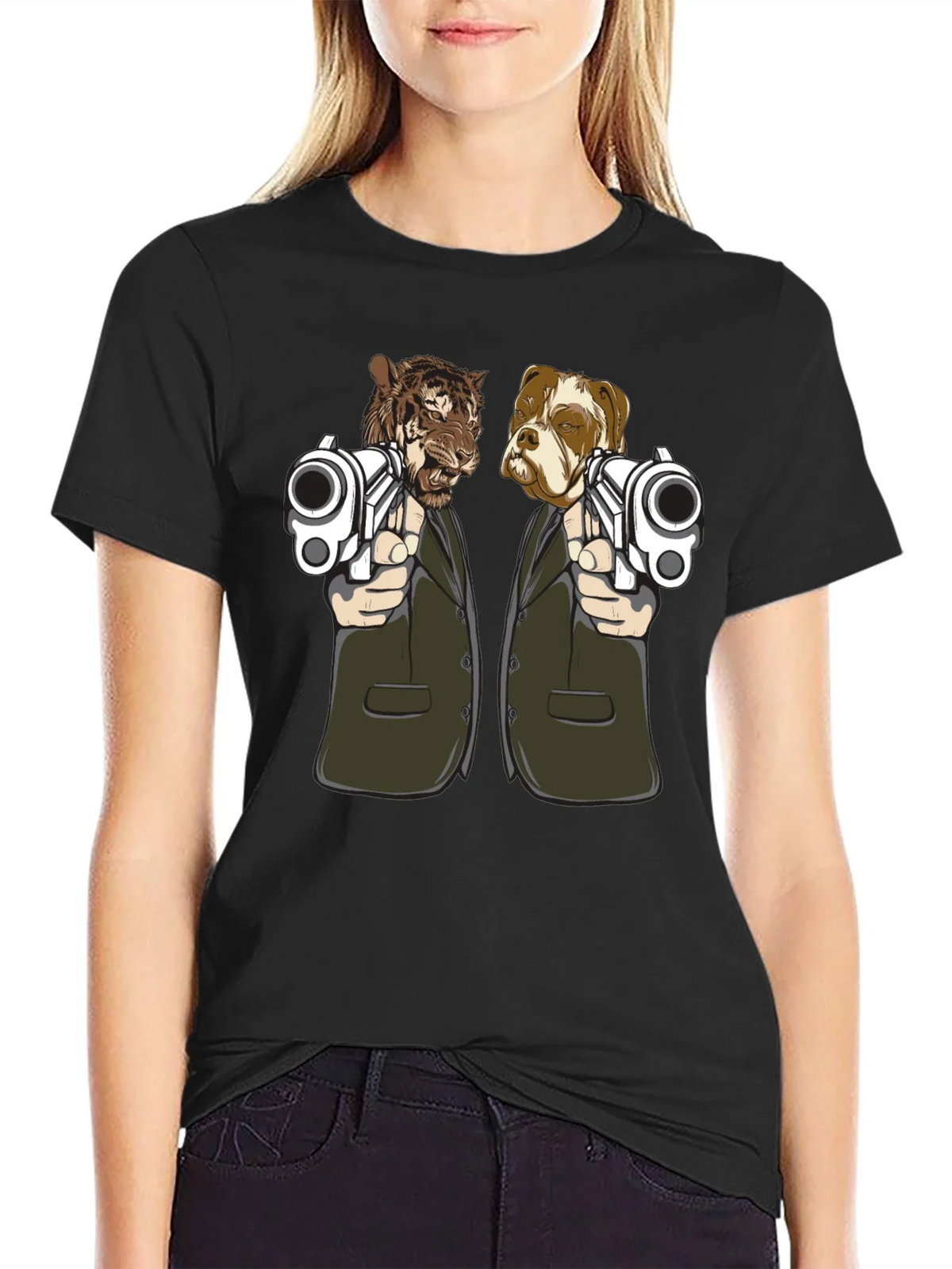 Gangster Animals Graphic Tee - Tiger & Dog product image 5