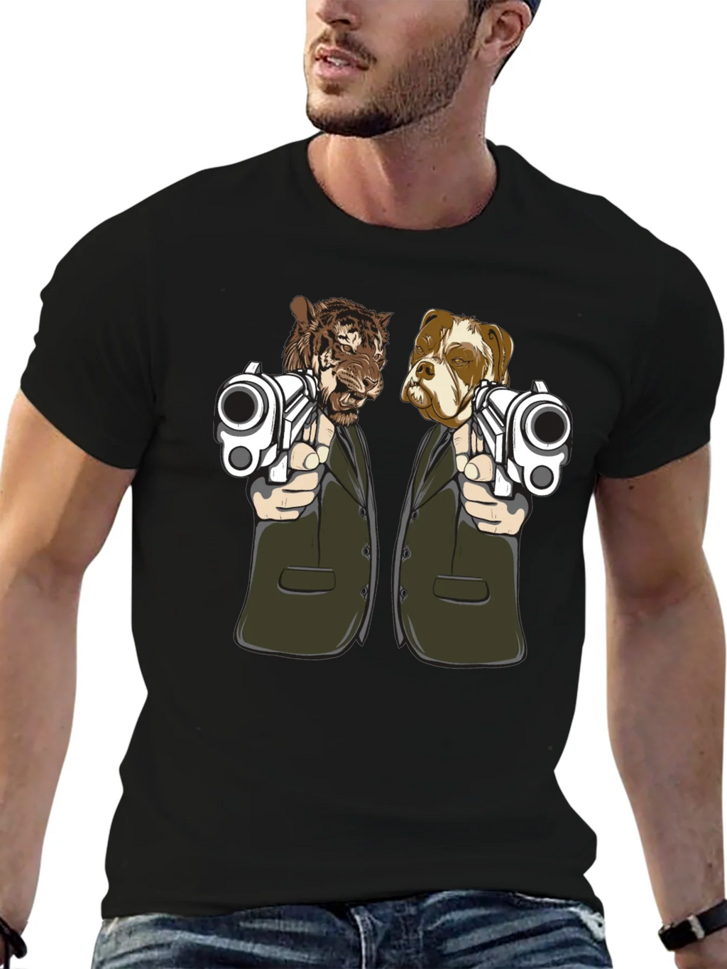 Gangster Animals Graphic Tee - Tiger & Dog product image 9