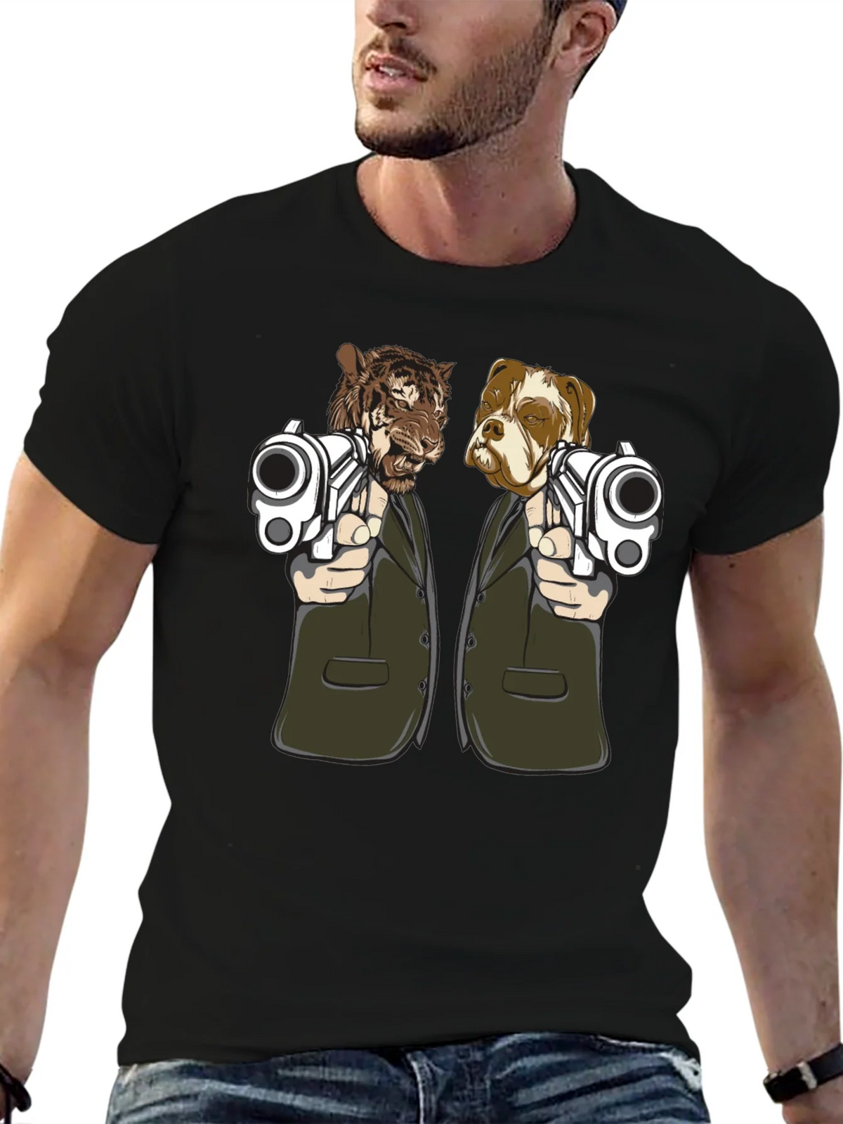Gangster Animals Graphic Tee - Tiger & Dog product image 9