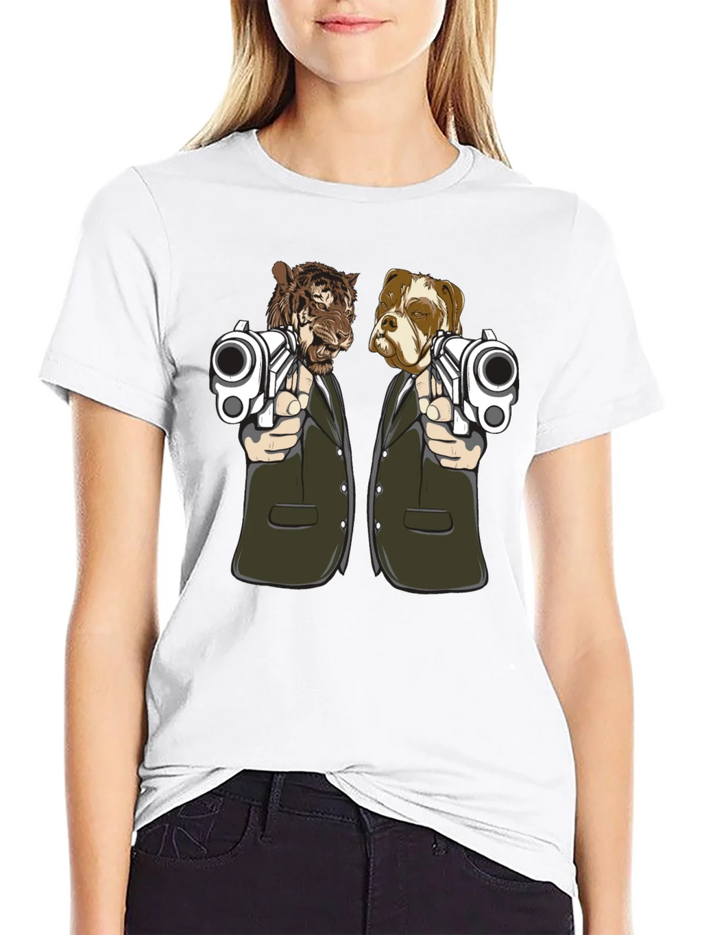 Gangster Animals Graphic Tee - Tiger & Dog product image 11