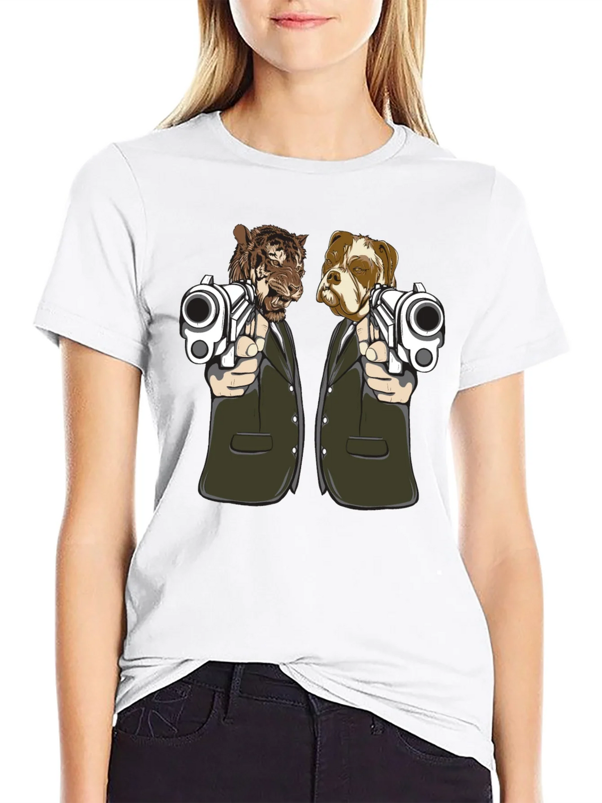 Gangster Animals Graphic Tee - Tiger & Dog product image 11