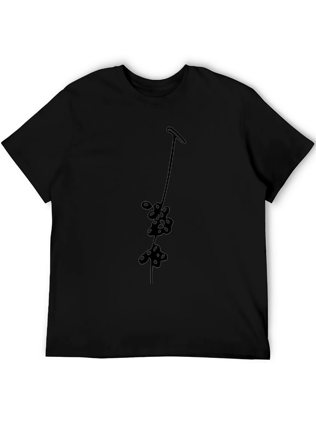 Minimalist Floral Vine Black T-Shirt product image 5