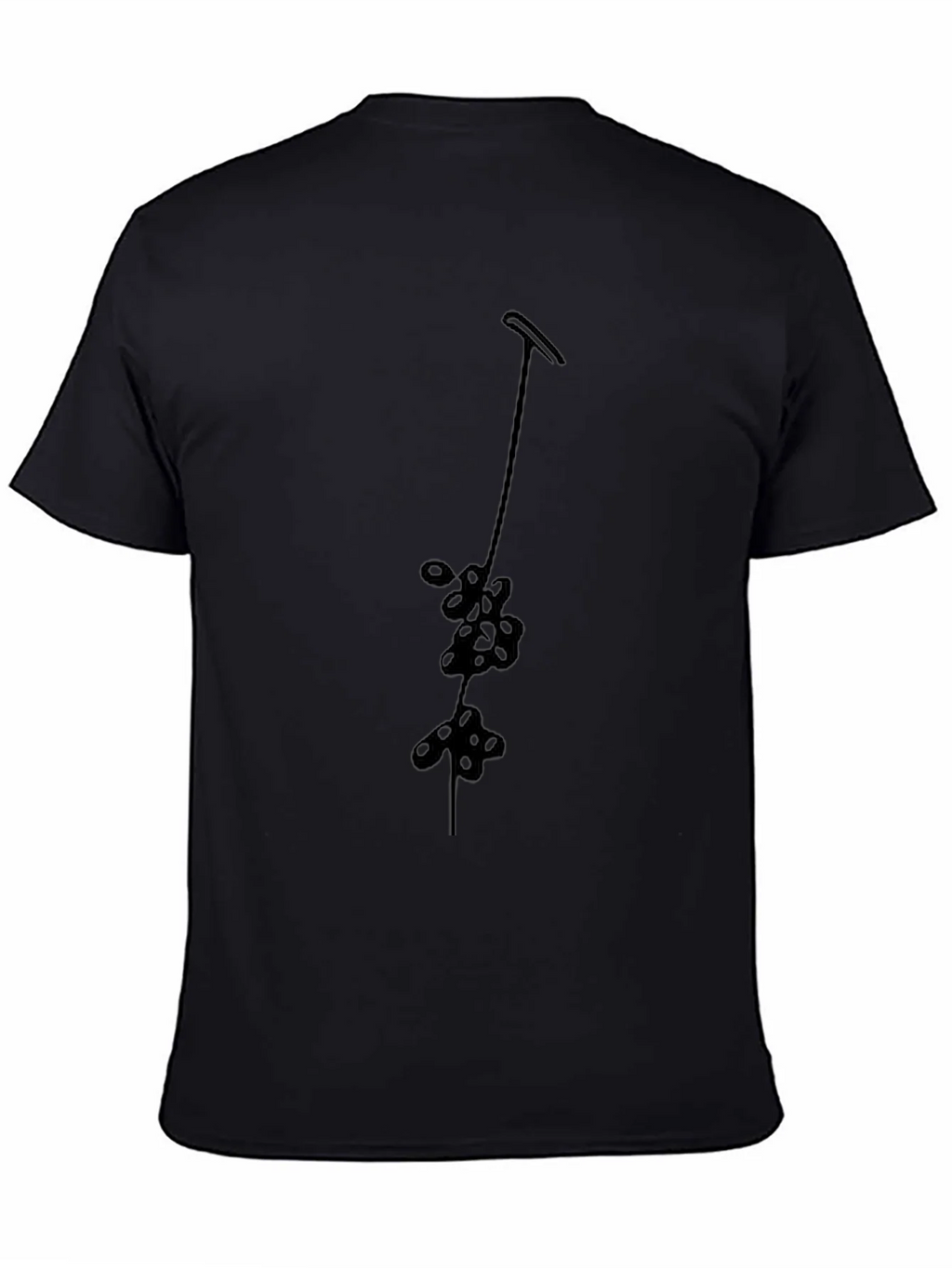Minimalist Floral Vine Black T-Shirt product image 4