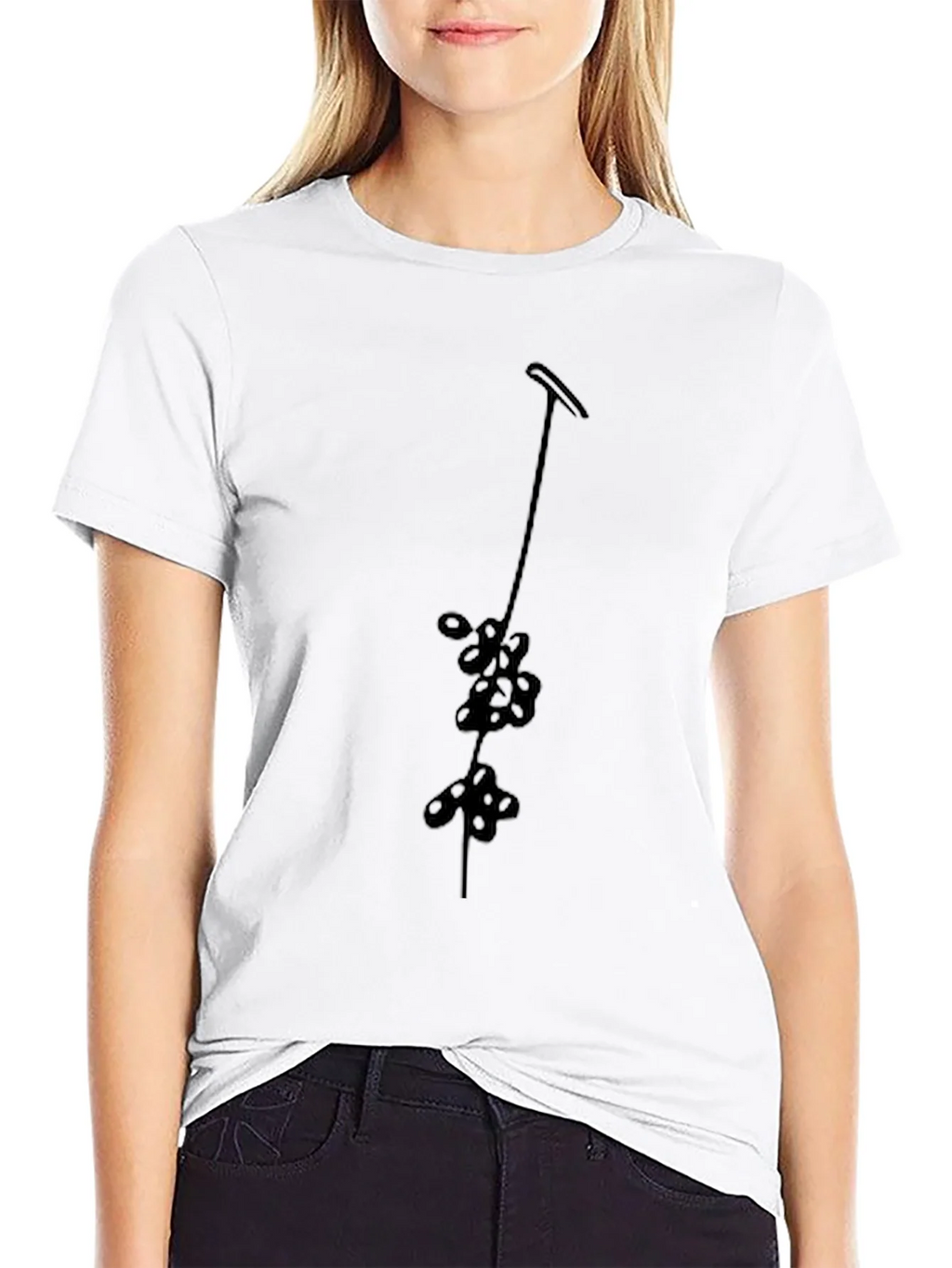Minimalist Floral Vine Black T-Shirt product image 8