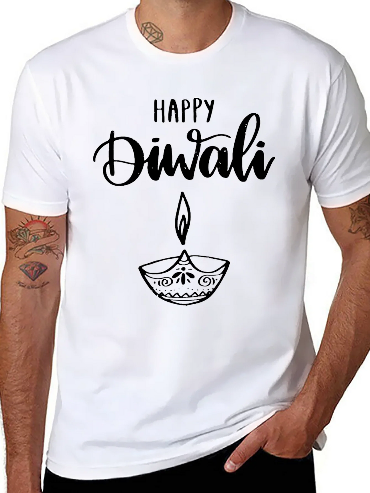 Happy Diwali Graphic T-Shirt - Black product image 10