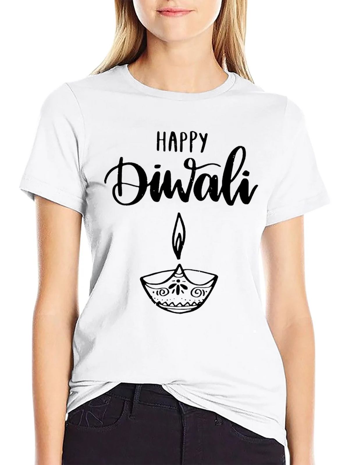 Happy Diwali Graphic T-Shirt - Black product image 11