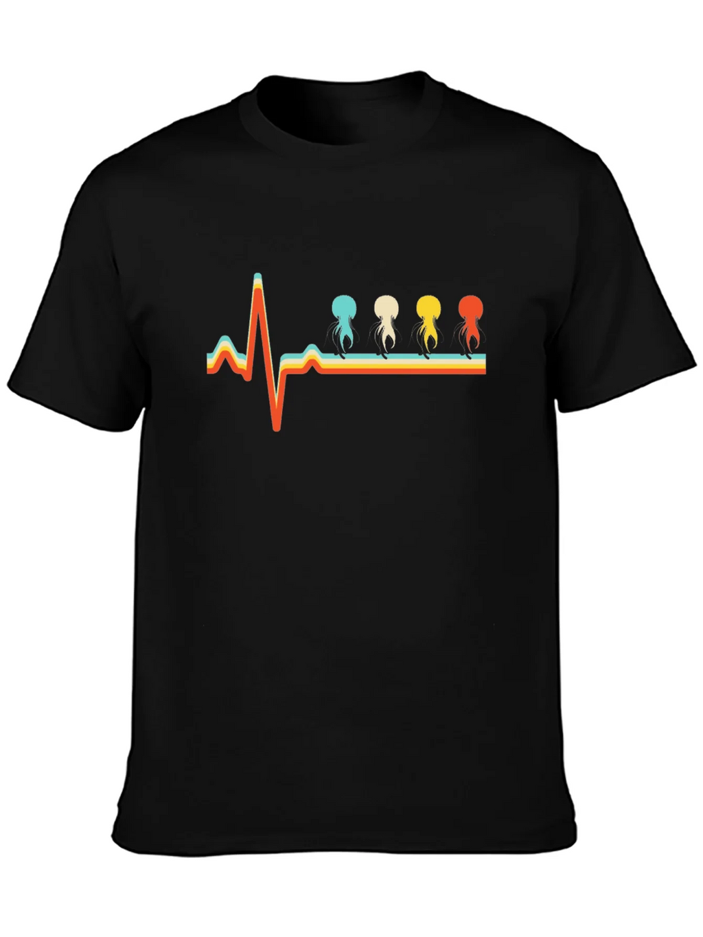 Retro Heartbeat Jellyfish T-Shirt - Unique Design product image 3