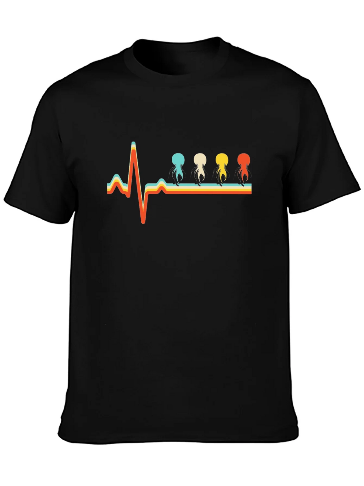 Retro Heartbeat Jellyfish T-Shirt - Unique Design product image 3