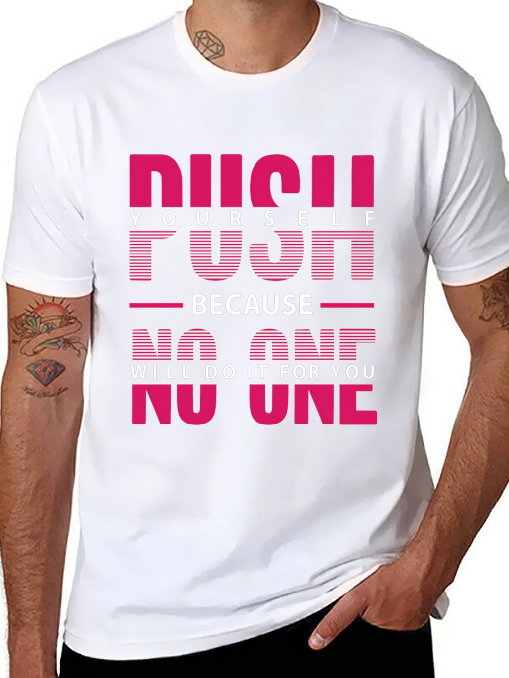 Motivational Push Yourself Graphic Tee product image 10