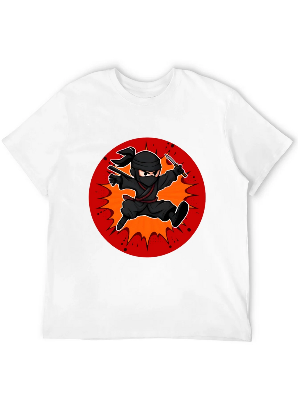 Ninja Cartoon Graphic Black T-Shirt product image 11