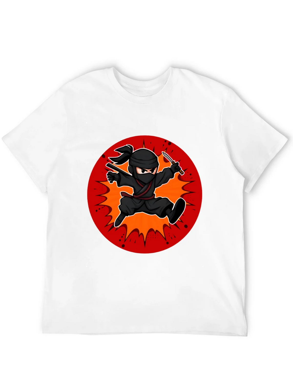 Ninja Cartoon Graphic Black T-Shirt product image 11