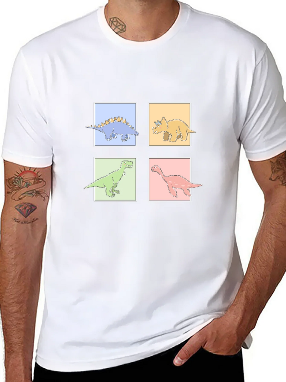 Dinosaur Square Graphic T-Shirt product image 10