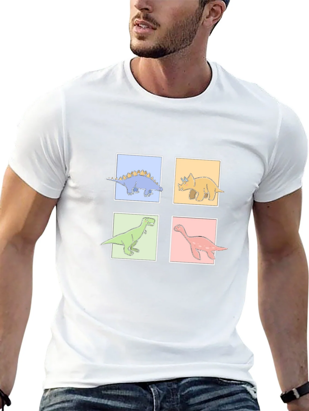 Dinosaur Square Graphic T-Shirt product image 4