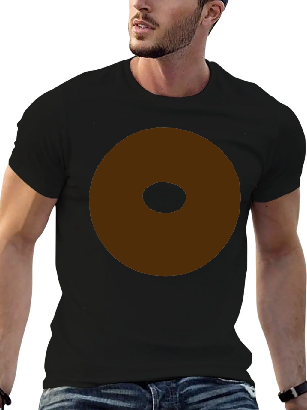 Minimalist Brown Donut Graphic T-Shirt product image 9