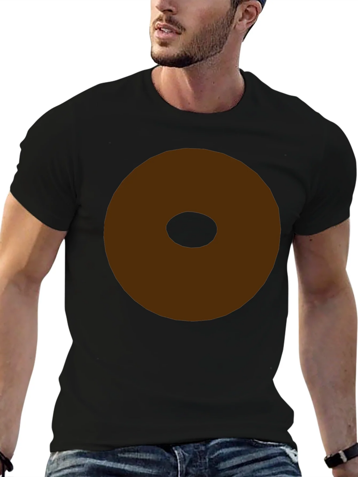 Minimalist Brown Donut Graphic T-Shirt product image 9