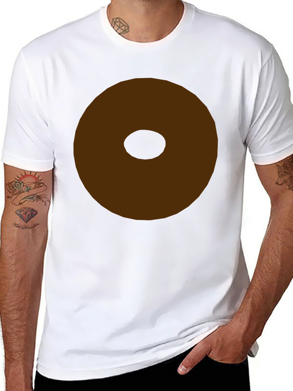 Minimalist Brown Donut Graphic T-Shirt product image 10