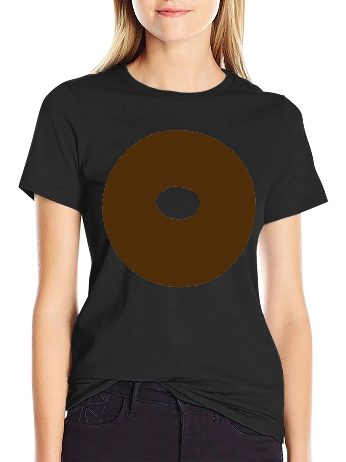 Minimalist Brown Donut Graphic T-Shirt product image 5