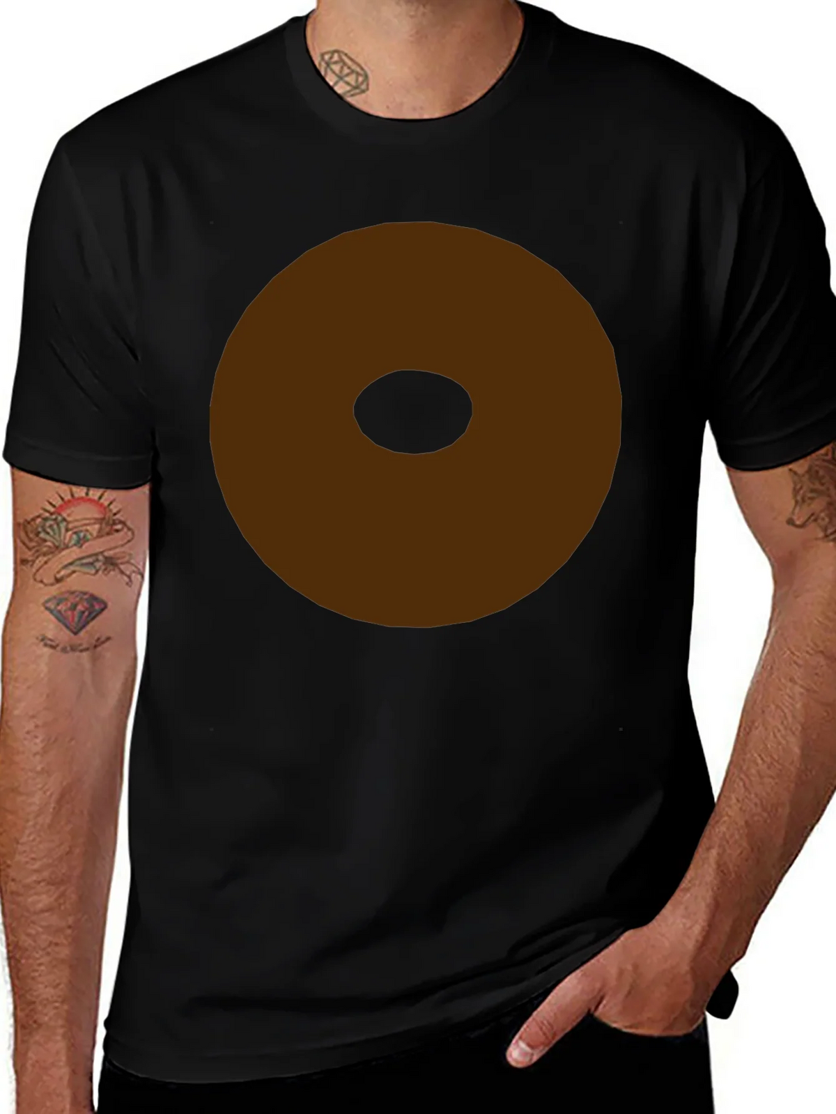 Minimalist Brown Donut Graphic T-Shirt product image 1