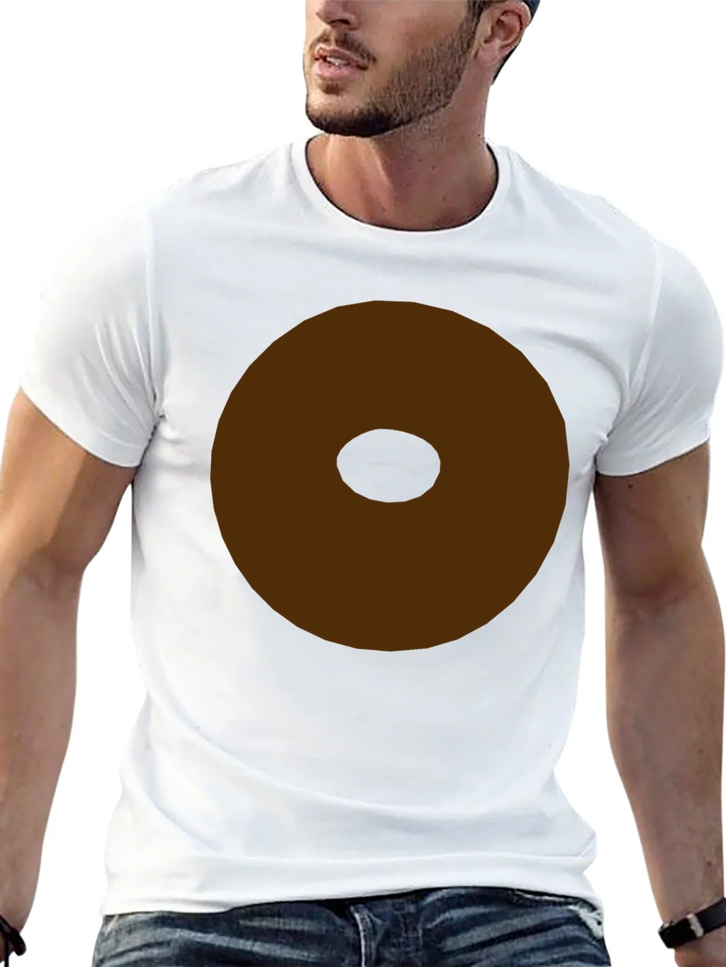 Minimalist Brown Donut Graphic T-Shirt product image 4
