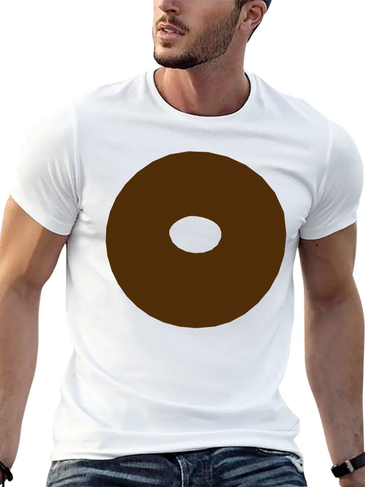 Minimalist Brown Donut Graphic T-Shirt product image 4