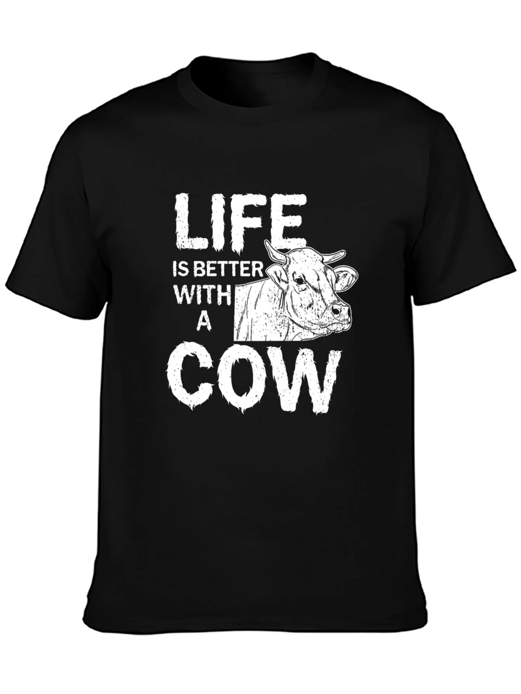 Life is Better with a Cow Graphic Tee - Black product image 3