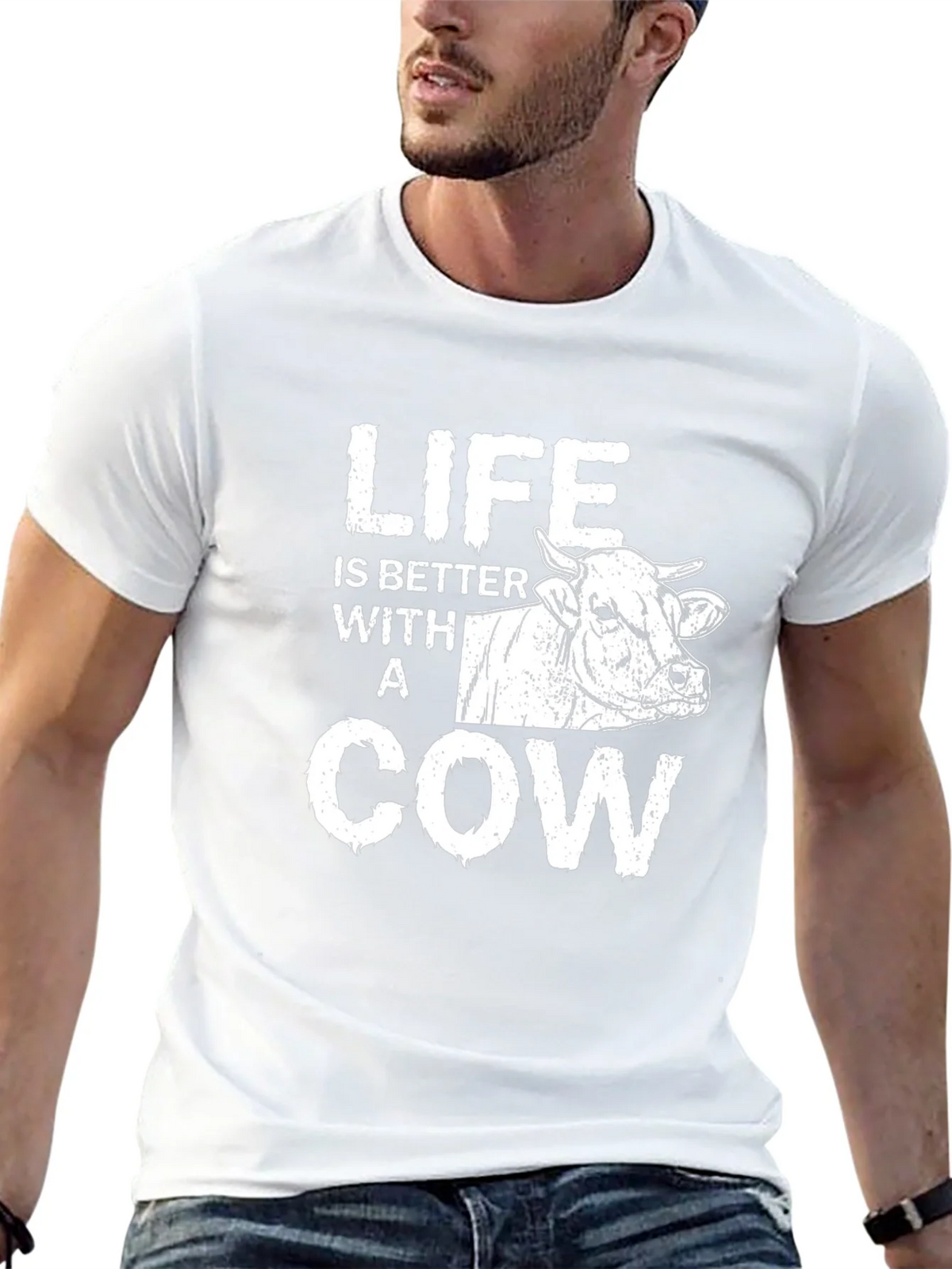 Life is Better with a Cow Graphic Tee - Black product image 12