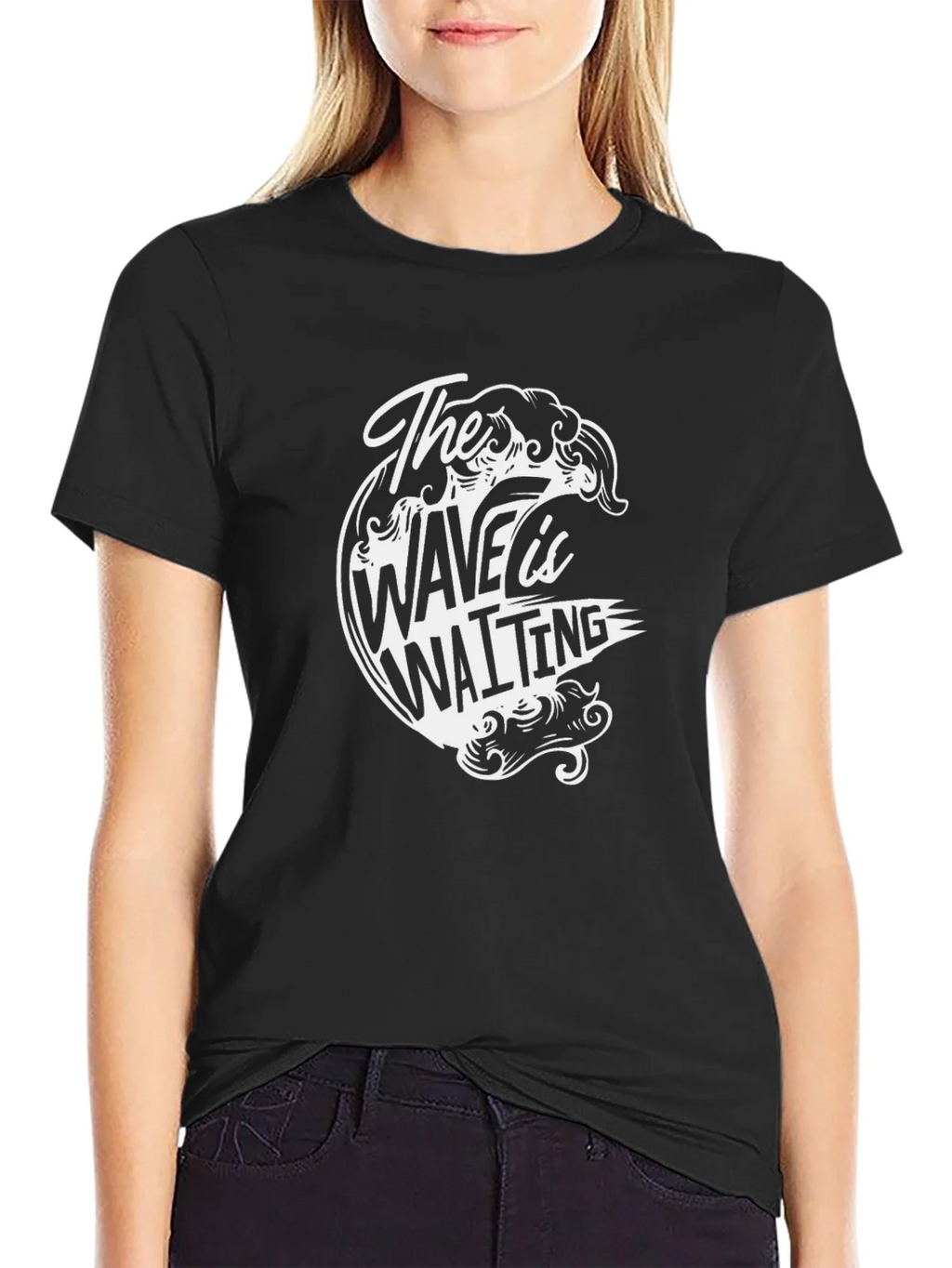 The Wave is Waiting Graphic Black T-Shirt product image 2