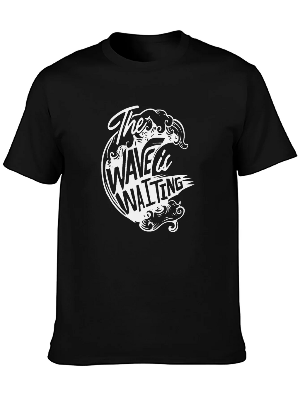 The Wave is Waiting Graphic Black T-Shirt product image 3